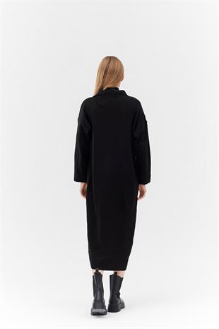 ELİSA TRİKO ELBİSE - SİYAH
