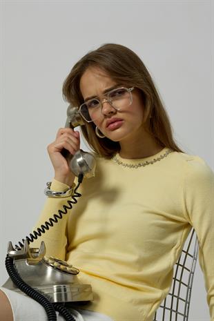 Eloise Taşlı Bluz - Sarı