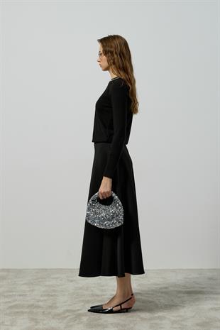 Eloise Taşlı Bluz - Siyah