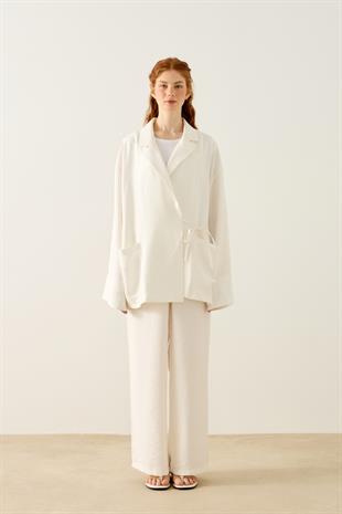 Elowen Modal Bağcıklı Takım  - Ekru