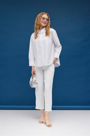 Elsa Pul İşlemeli Gömlek- Beyaz