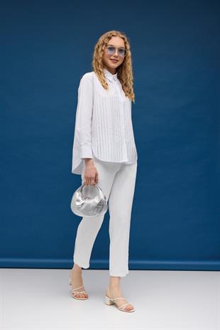 Elsa Pul İşlemeli Gömlek- Beyaz