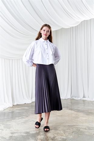 EMY PLİSOLE ETEK - ANTRASİT 