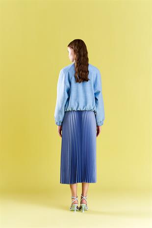 EMY PLİSOLE ETEK - BEBEMAVİ