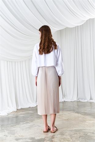 EMY PLİSOLE ETEK -  BEJ