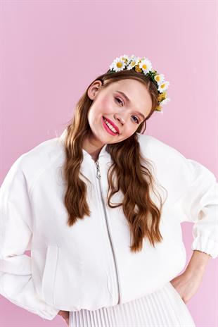 EMY PLİSOLE ETEK - BEYAZ