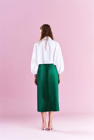 EMY PLİSOLE ETEK - ÇİMEN YEŞİLİ