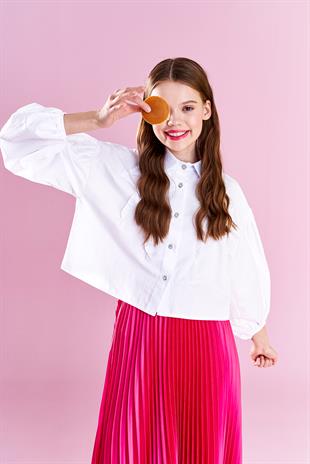 EMY PLİSOLE ETEK - FUŞYA