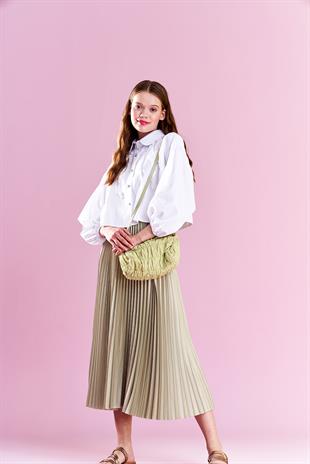 EMY PLİSOLE ETEK - MİNT