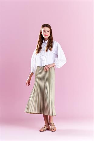 EMY PLİSOLE ETEK - MİNT