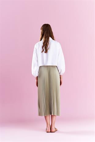 EMY PLİSOLE ETEK - MİNT