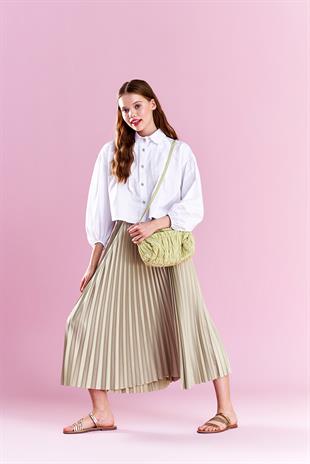 EMY PLİSOLE ETEK - MİNT