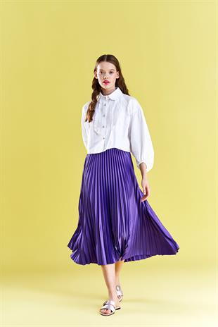 EMY PLİSOLE ETEK - MOR