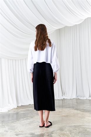 EMY PLİSOLE ETEK - SİYAH