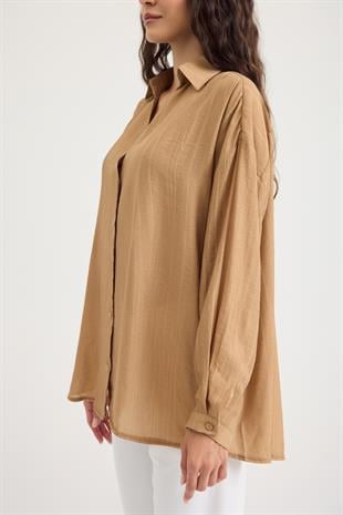 Enola Tensel Gömlek - Camel