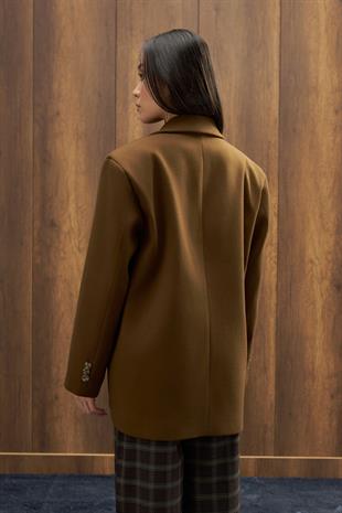 Eva Kaşe Blazer Kaban - Haki 
