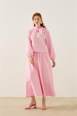 Felicity Bağlamalı Dikişli Takım - Pembe