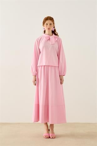 Felicity Bağlamalı Dikişli Takım - Pembe
