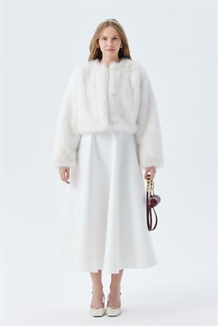 FLORA KÜRK CEKET - BEYAZ