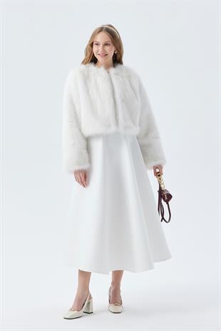 FLORA KÜRK CEKET - BEYAZ