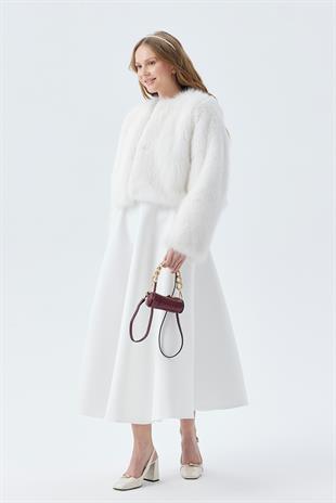 FLORA KÜRK CEKET - BEYAZ