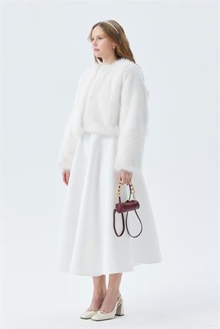 FLORA KÜRK CEKET - BEYAZ