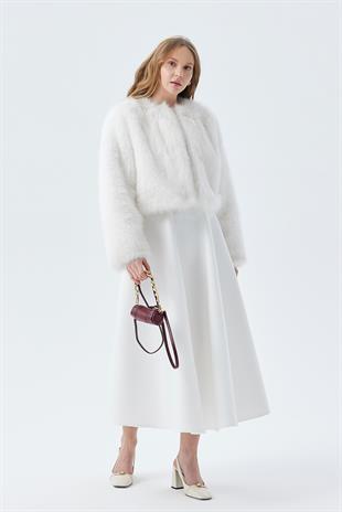 FLORA KÜRK CEKET - BEYAZ