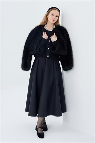 FLORA KÜRK CEKET - SİYAH 