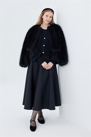 FLORA KÜRK CEKET - SİYAH 