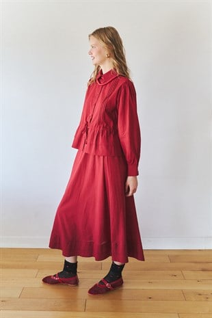 Florence Nervürlü Takım- Bordo