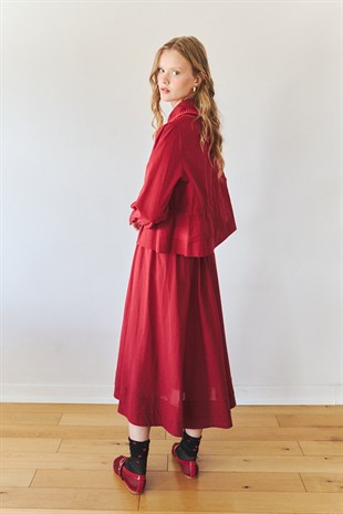 Florence Nervürlü Takım- Bordo