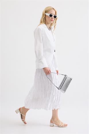 Gala Kemerli Poplin Gömlek- Beyaz