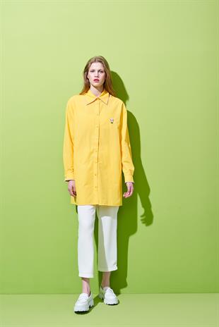 GAZADO NAKIŞ DETAYLI GÖMLEK - SARI