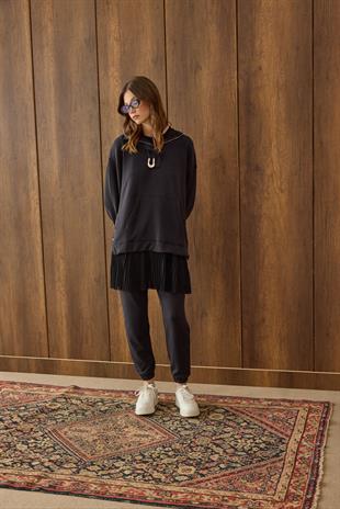 Giya Pliseli İçlik - Siyah