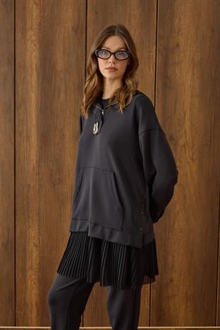 Giya Pliseli İçlik - Siyah