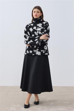 Golden Yüksek Yaka Kazak- Siyah