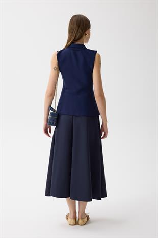 Harper Çelik Örme Düğmeli Yelek - Lacivert