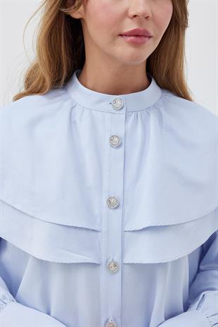 HEİDİ GENİŞ YAKALI GÖMLEK- BEBE MAVİ