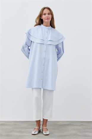 HEİDİ GENİŞ YAKALI GÖMLEK- BEBE MAVİ