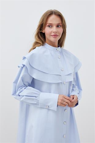 HEİDİ GENİŞ YAKALI GÖMLEK- BEBE MAVİ