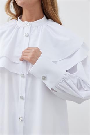 HEİDİ GENİŞ YAKALI GÖMLEK- BEYAZ