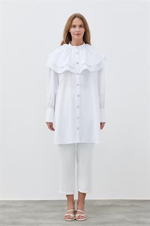 HEİDİ GENİŞ YAKALI GÖMLEK- BEYAZ