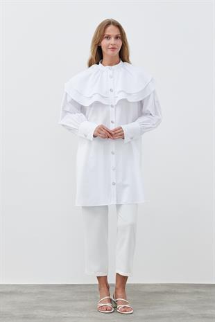 HEİDİ GENİŞ YAKALI GÖMLEK- BEYAZ
