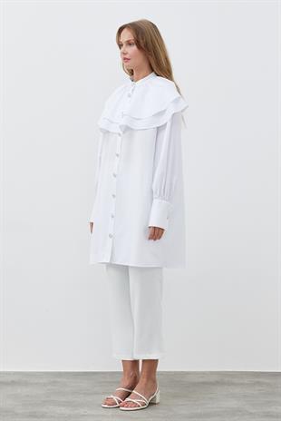 HEİDİ GENİŞ YAKALI GÖMLEK- BEYAZ
