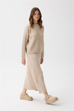 Helen Basic Triko Takım - Bej 