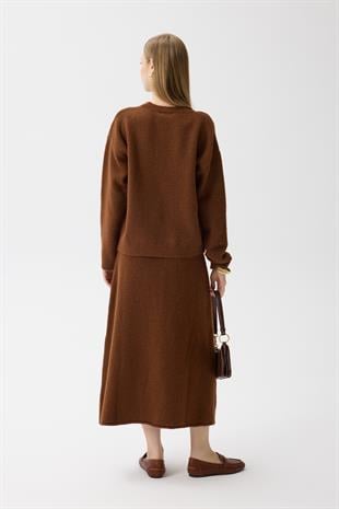 Helen Basic Triko Takım - Kahve