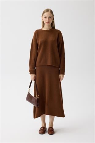 Helen Basic Triko Takım - Kahve