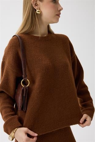 Helen Basic Triko Takım - Kahve