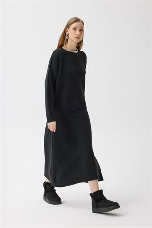 Helen Basic Triko Takım - Siyah 