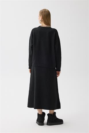 Helen Basic Triko Takım - Siyah 